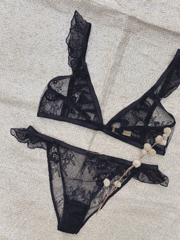 white  underwear  tulle  thong  stunning  soft  smooth  sheer  sexy  set  ruffles  print  polka dots  playful  panties  new lingerie  lingerie  lace  glamour  glamorous  frilly  ensembles  ensemble  cute  comfortable  chic  cdc  bralette  bra  boho  black